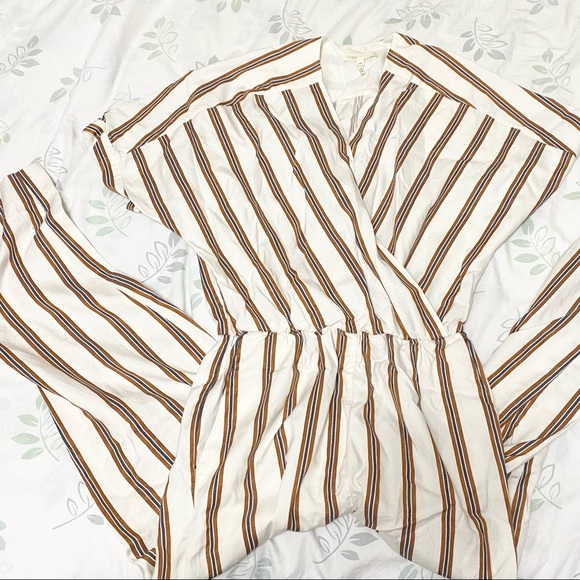 Maje Pieni wrap-effect striped twill jumpsuit - Size 40/US 8 - Picture 12 of 14